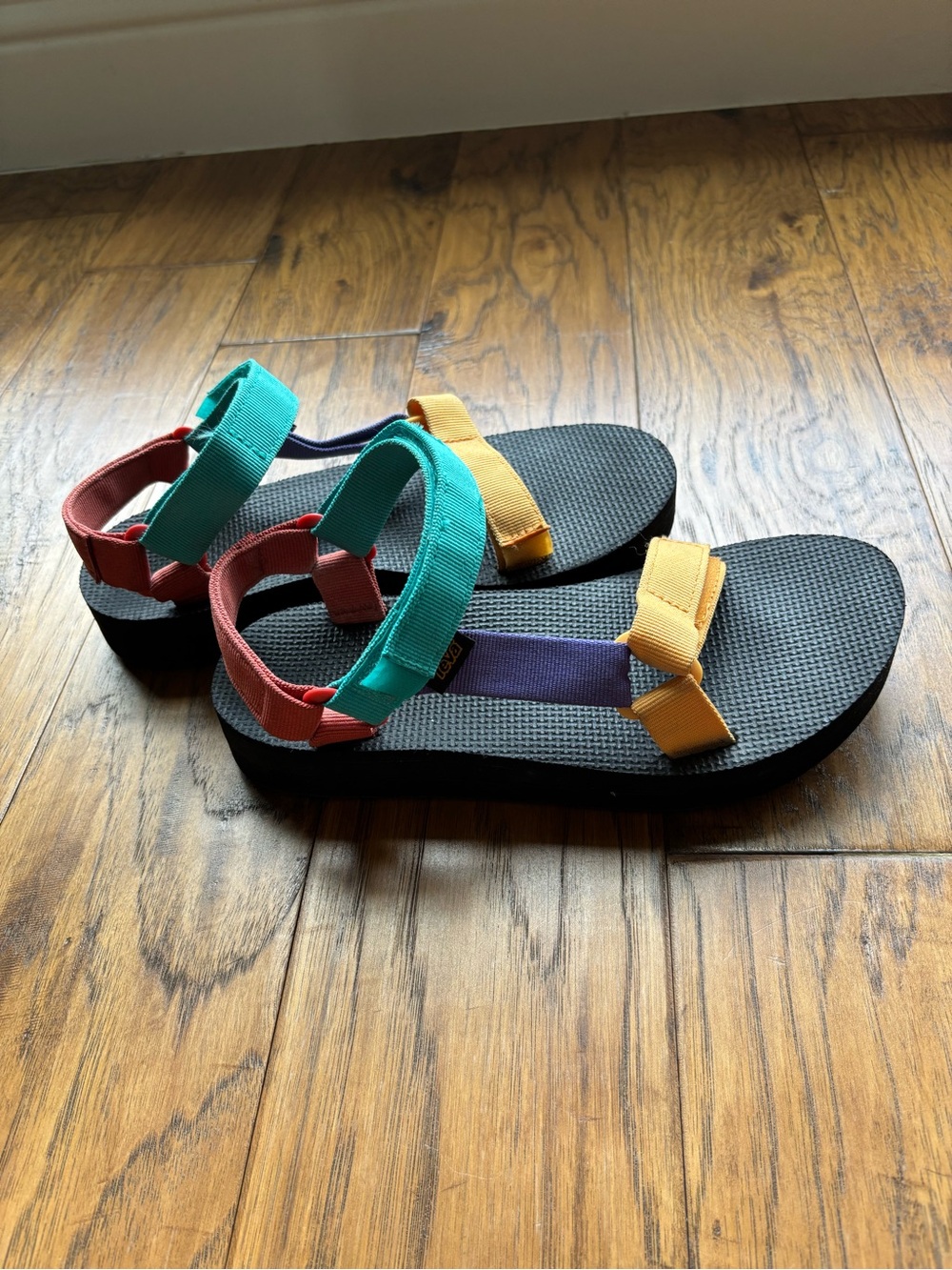 Teva Colorblock Sandals - Purple, Teal, Yellow & Coral Straps